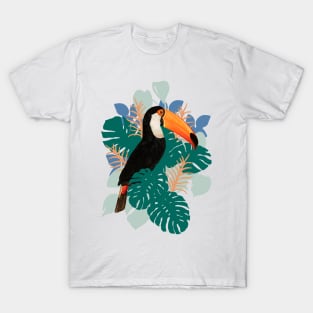 Toucan Bird Monstera Leaf jungle T-Shirt